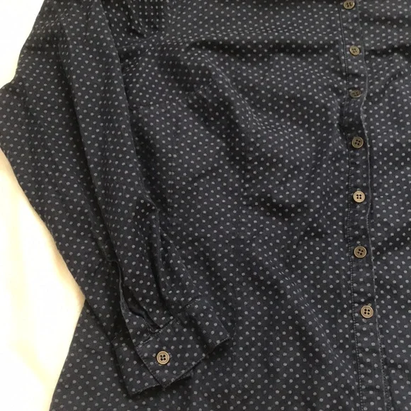 Curvy Cut Denim Polka Dot Button Down Shirt US 14 - Picture 4 of 11
